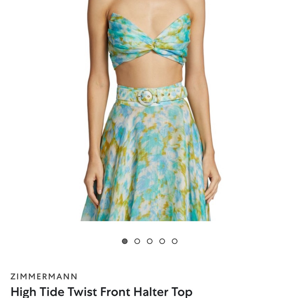 Zimmermann Aqua and Lime Twist Halter Set